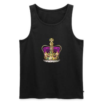 CROWN OF EDWARD OF ENGLAND - Men's Premium Organic Tank Top - black - Front - AI Model Male 178 light (178cm)