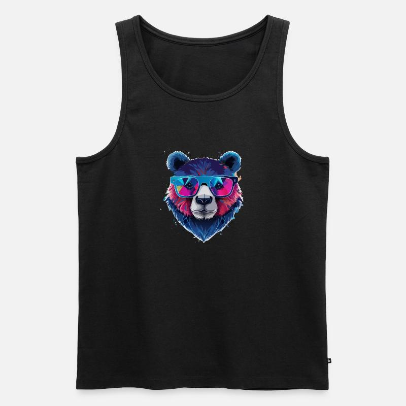 Bär,graffiti ,malerei , bunt,Nerd - Männer Premium Bio Tank Top - Schwarz