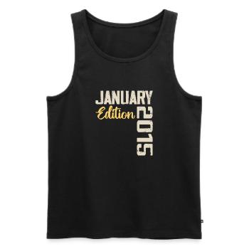 Birthday gift born in January 2015 - 2015 - Men's Premium Organic Tank Top - black - Front - AI Model Male 178 light (178cm)