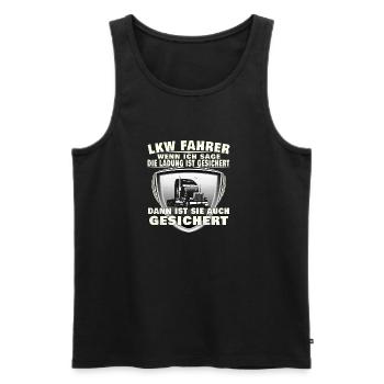LKW Fahrer - Männer Premium Bio Tank Top - Schwarz - Vorne - Michal (187cm)