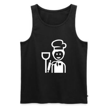 Baker - Men's Premium Organic Tank Top - black - Front - Michal (187cm)