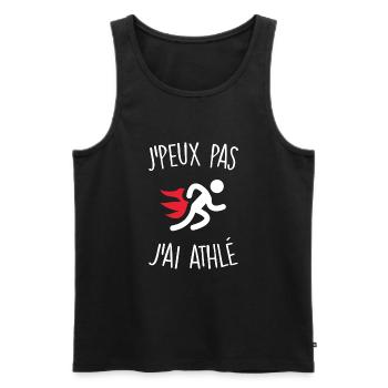 J'peux pas j'ai athlétisme - Débardeur bio Premium Homme - noir - Devant - Michal (187cm)