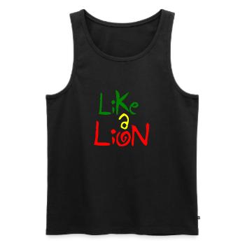 Comme un lion - Débardeur bio Premium Homme - noir - Devant - AI Model Male 178 light (178cm)