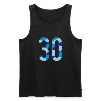 30ème anniversaire - Nombre dans la conception du polygone - Débardeur bio Premium Homme - noir - Devant - AI Model Male 178 light (178cm)