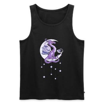 Vendel Dragon - der Mond - Männer Premium Bio Tank Top - Schwarz - Vorne - AI Model Male 178 light (178cm)