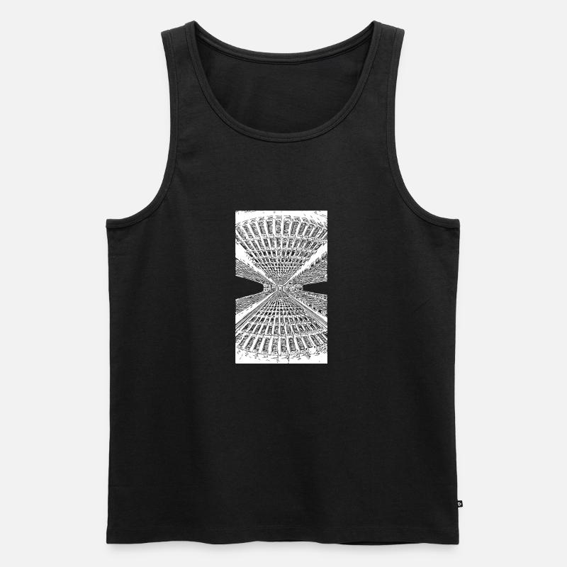 Abstrakte Linien - Männer Premium Bio Tank Top - Schwarz