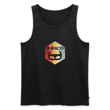Cadeau Sim Racing pour les fans de jeux de course - Débardeur bio Premium Homme - noir - Devant - Michal (187cm)
