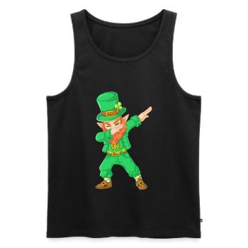 St. Patricks Day Tupfender Kobold - Männer Premium Bio Tank Top - Schwarz - Vorne - Michal (187cm)