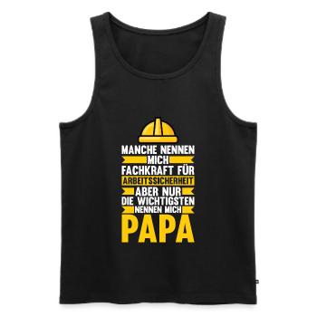 Fachkraft Arbeitssicherheit Papa Sicherheitskraft - Männer Premium Bio Tank Top - Schwarz - Vorne - Michal (187cm)