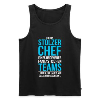 Stolzer Chef eines fantastischen Teams - Shirt - Männer Premium Bio Tank Top - Schwarz - Vorne - Michal (187cm)