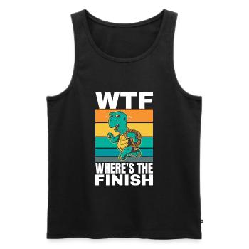 WTF Wo ist das Ziel - Running Runner - Männer Premium Bio Tank Top - Schwarz - Vorne - AI Model Male 178 light (178cm)