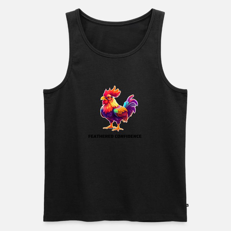 FEATHERED CONFIDENCE - Männer Premium Bio Tank Top - Schwarz