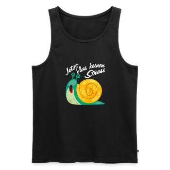Bloss keinen Stress keine Eile lustige Schnecke - Männer Premium Bio Tank Top - Schwarz - Vorne - AI Model Male 178 light (178cm)