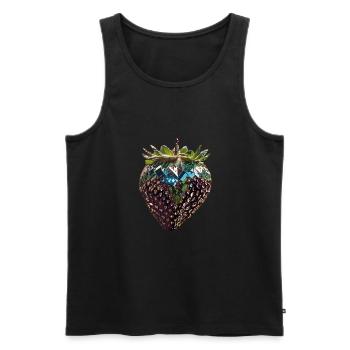 metallic strawberry,sequins,black strawberry - Men's Premium Organic Tank Top - black - Front - AI Model Male 178 light (178cm)