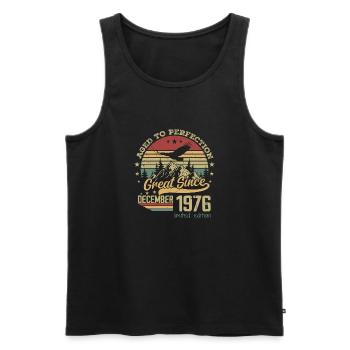 48 years old Aged to perfection born: December 1976 - Men's Premium Organic Tank Top - black - Front - Michal (187cm)