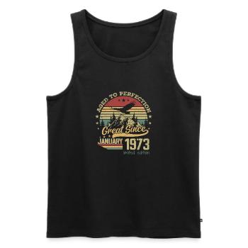 51 years old Aged to perfection born: January 1973 - Men's Premium Organic Tank Top - black - Front - Michal (187cm)