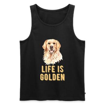 Golden Retriever - Débardeur bio Premium Homme - noir - Devant - Michal (187cm)