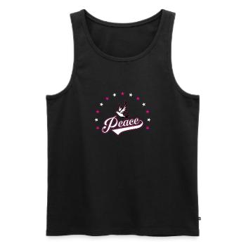 Paix - Débardeur bio Premium Homme - noir - Devant - Michal (187cm)