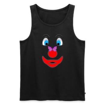 BD clown avec papillon - Débardeur bio Premium Homme - noir - Devant - AI Model Male 178 light (178cm)