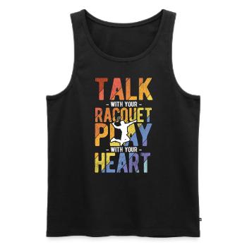 Badminton - Männer Premium Bio Tank Top - Schwarz - Vorne - Michal (187cm)