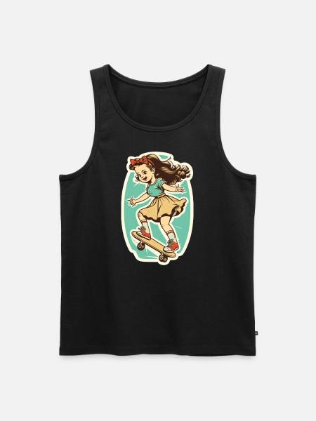 Skater-Mädchen - Männer Premium Bio Tank Top - Schwarz