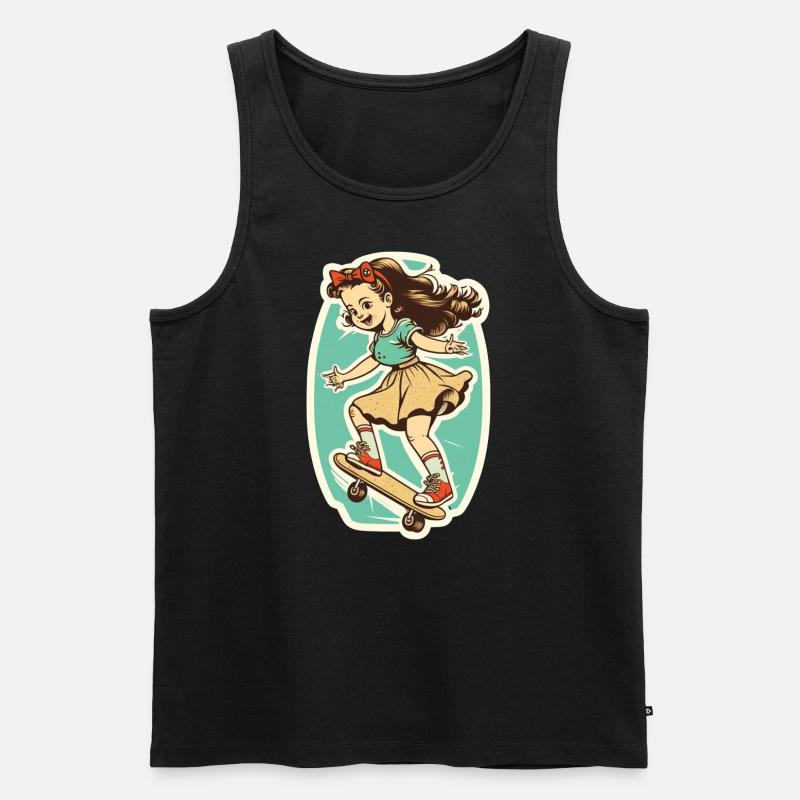 Skater-Mädchen - Männer Premium Bio Tank Top - Schwarz