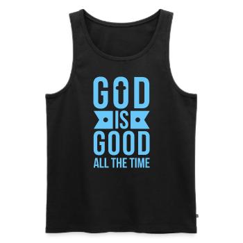Dieu est Bon Église Foi Christianisme Saint - Débardeur bio Premium Homme - noir - Devant - Michal (187cm)