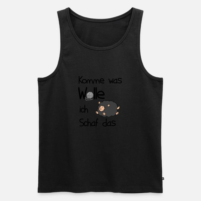 Stricken Damen Tshirt Schäfchen Geschenkidee - Männer Premium Bio Tank Top - undefined