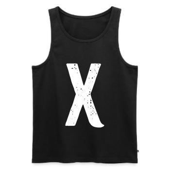 Lettre X - Débardeur bio Premium Homme - noir - Devant - AI Model Male 178 light (178cm)