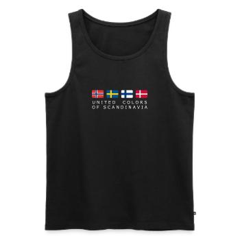 UNITED COLORS OF SCANDINAVIA white-lettered - Männer Premium Bio Tank Top - Schwarz - Vorne - Michal (187cm)