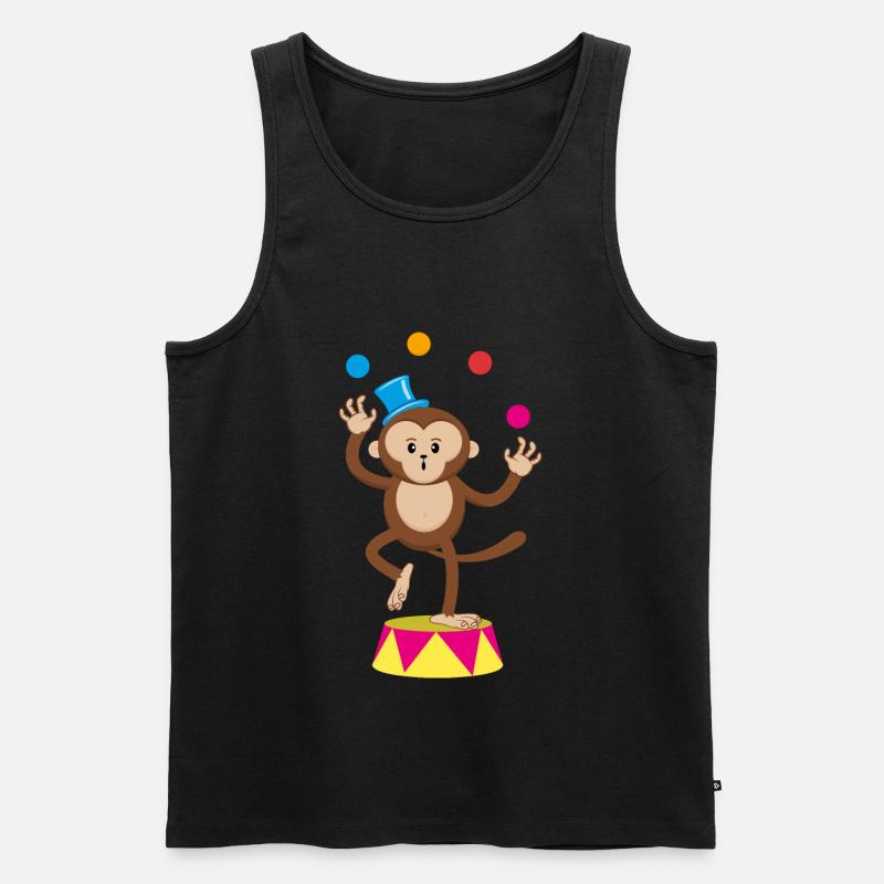Zirkus Affe Jongleur Äffchen Affen Affenzirkus - Männer Premium Bio Tank Top - Schwarz