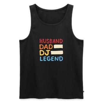 Husband Dad DJ Legend - Männer Premium Bio Tank Top - Schwarz - Vorne - AI Model Male 178 light (178cm)