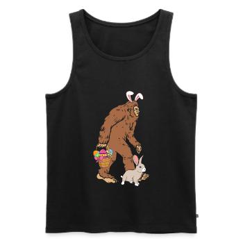 Easter Bigfoot Easter Eggs Dimanche de Pâques - Débardeur bio Premium Homme - noir - Devant - AI Model Male 178 light (178cm)