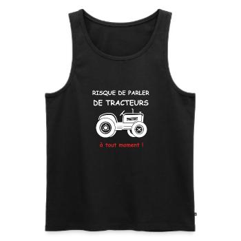Risque de parler de tracteur - Débardeur bio Premium Homme - noir - Devant - Michal (187cm)