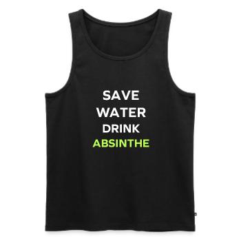 Wasser sparen, Absinth trinken - Männer Premium Bio Tank Top - Schwarz - Vorne - AI Model Male 178 light (178cm)