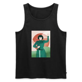 Jeanne der Kunst - Männer Premium Bio Tank Top - Schwarz - Vorne - Michal (187cm)