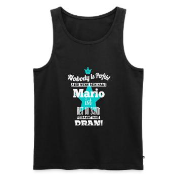 Nom des hommes de Mario cadeaux cool prénoms - Débardeur bio Premium Homme - noir - Devant - Michal (187cm)