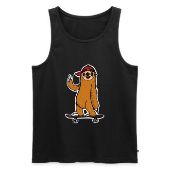 Skateboard Sloth - Men's Premium Organic Tank Top - black - Front - Michal (187cm)