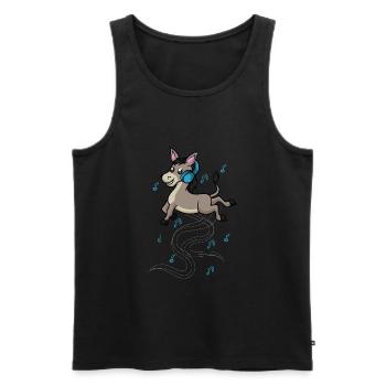 Donkeys and Music Notes Clef Musician Piano - Men's Premium Organic Tank Top - black - Front - Michal (187cm)