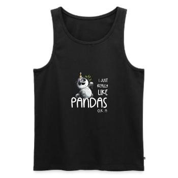 I Just Really Like Pandas Panda Spruch - Men's Premium Organic Tank Top - black - Front - AI Model Male 178 light (178cm)