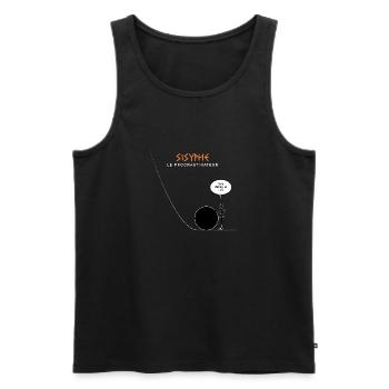 D'abord un café - blanc - Débardeur bio Premium Homme - noir - Devant - Michal (187cm)