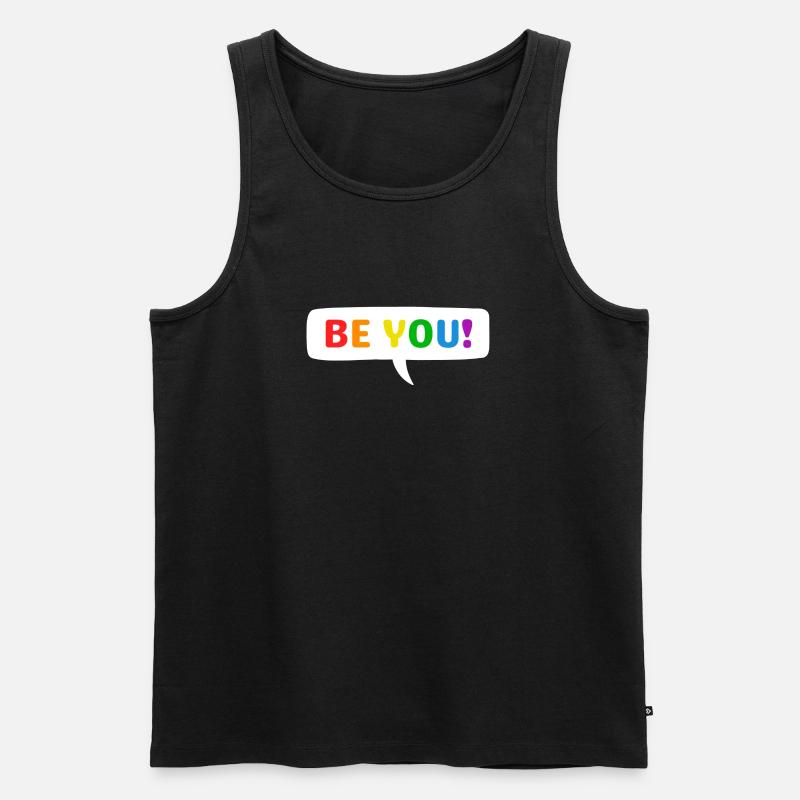 BE YOU Rainbow Pride - Männer Premium Bio Tank Top - Schwarz