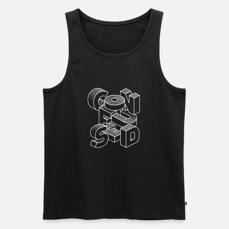 verwirrt - Männer Premium Bio Tank Top - Schwarz