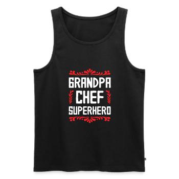 Grand-père chef super-héros - Débardeur bio Premium Homme - noir - Devant - Michal (187cm)