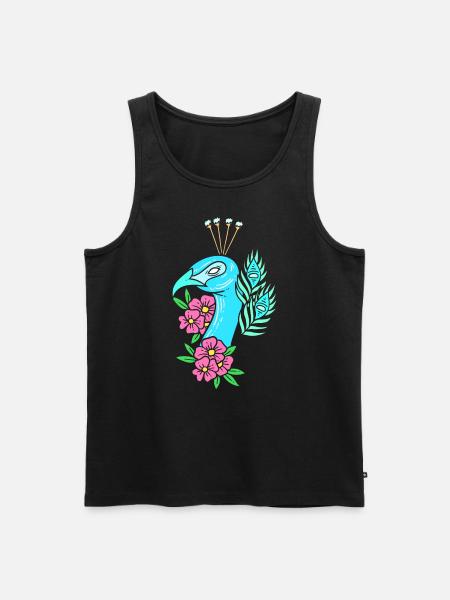 Beautiful peacock zookeeper - Men's Premium Organic Tank Top - black