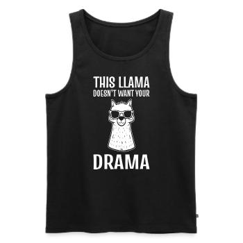 This Llama Doesn't Want Your Drama Viehzüchter - Männer Premium Bio Tank Top - Schwarz - Vorne - AI Model Male 178 light (178cm)