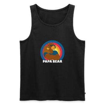 Papa Ours - Débardeur bio Premium Homme - noir - Devant - AI Model Male 178 light (178cm)