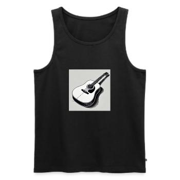 Guitar - Vintage - Country - Band - Freedom - Men's Premium Organic Tank Top - black - Front - Michal (187cm)