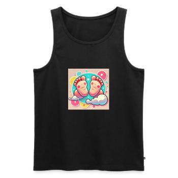Magical Baby Feet – The Beginning of Something Big - Men's Premium Organic Tank Top - black - Front - Michal (187cm)