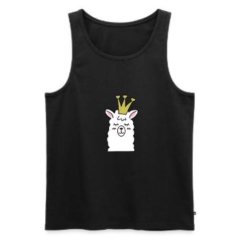 Lama Lama Alpaka Lama Lama Königin - Männer Premium Bio Tank Top - Schwarz - Vorne - AI Model Male 178 light (178cm)